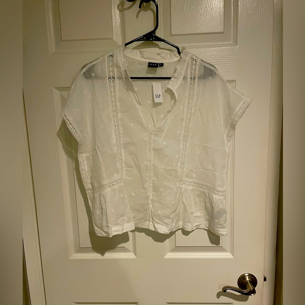 Gap V Neck Embroidered Top